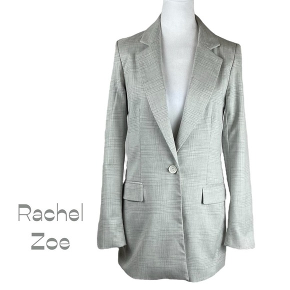 Rachel Zoe Jackets & Blazers - Rachel Zoe Light Gray And Cream Plaid Career Academia Jacket Blazer NWOT